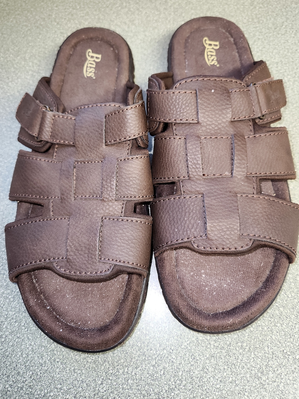 BASS Men's Slide Sandals w/ Woven Straps